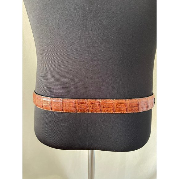 Neiman Marcus Vintage Brown Italian Genuine Crocodile Belt - Size 85/32 - Picture 3 of 13